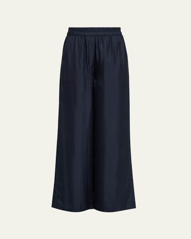 Pull-On Silk Track Pants